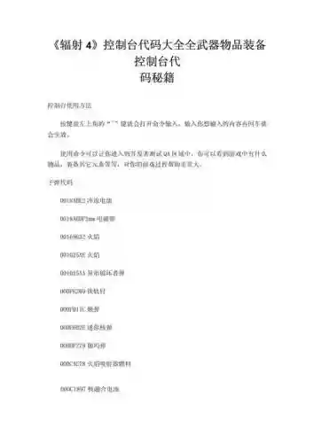 辐射4魅力装备代码插图