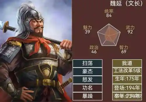 胡莱三国魏延最新技能搭配插图
