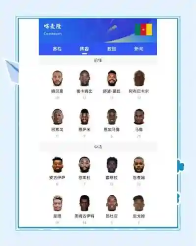 喀麦隆2019阵容_2插图1