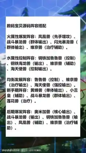 腾讯数码宝贝最新搭配阵容，腾讯数码宝贝手游阵容插图